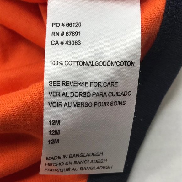 NFL Girl's Chicago Bears 12 Month One Piece Orange Black New Without Tag - Picture 4 of 11